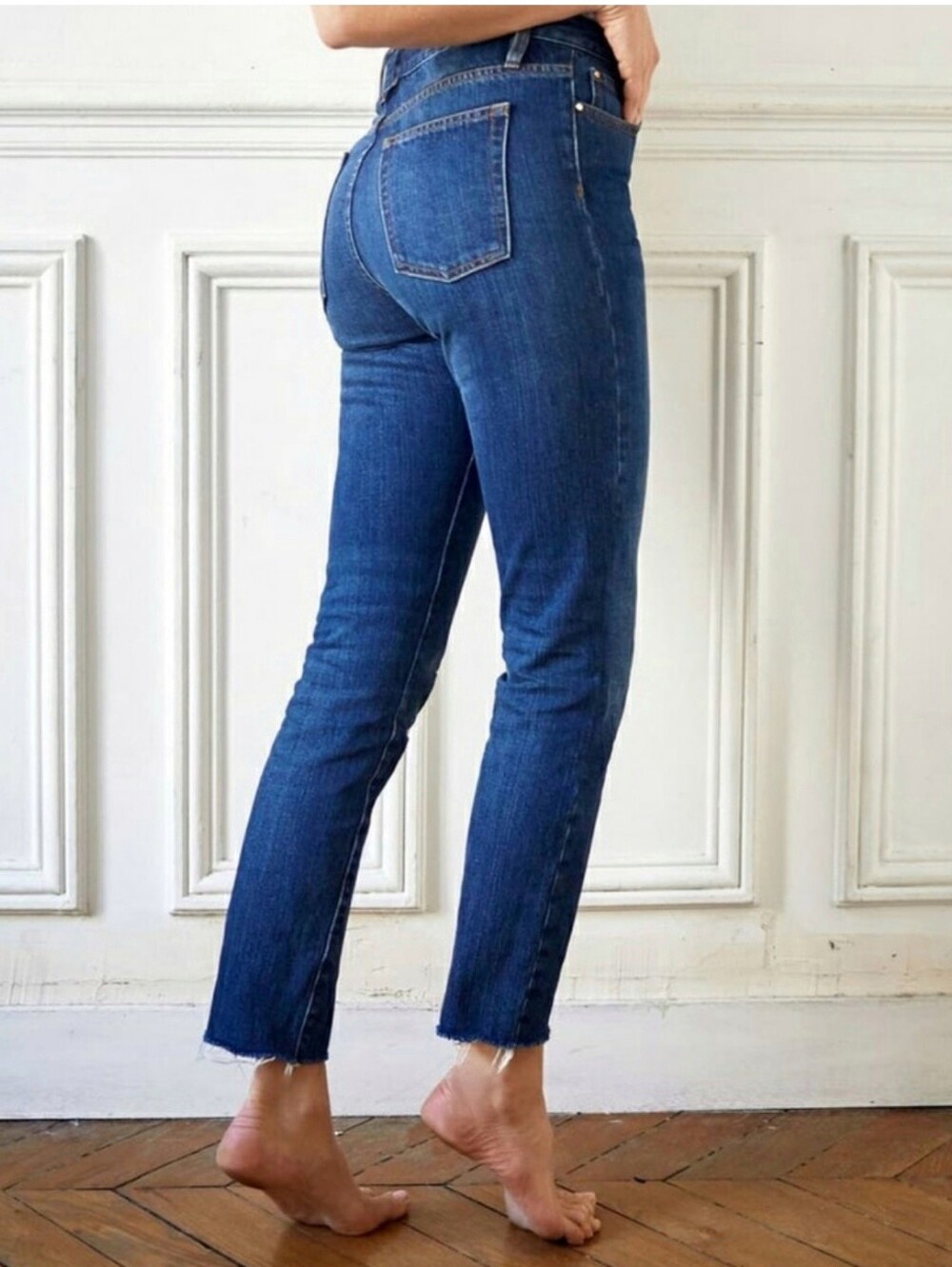 NWT Sezane Brut Sexy Ankle Jeans Raw Hem 32
